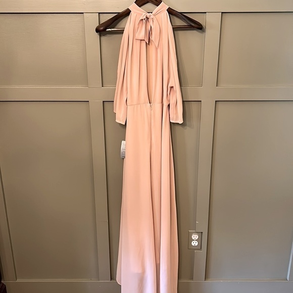 LULU'S Loving Moment Blush Cold-Shoulder Cutout Halter Maxi Dress SIze Small NWT - Picture 13 of 16